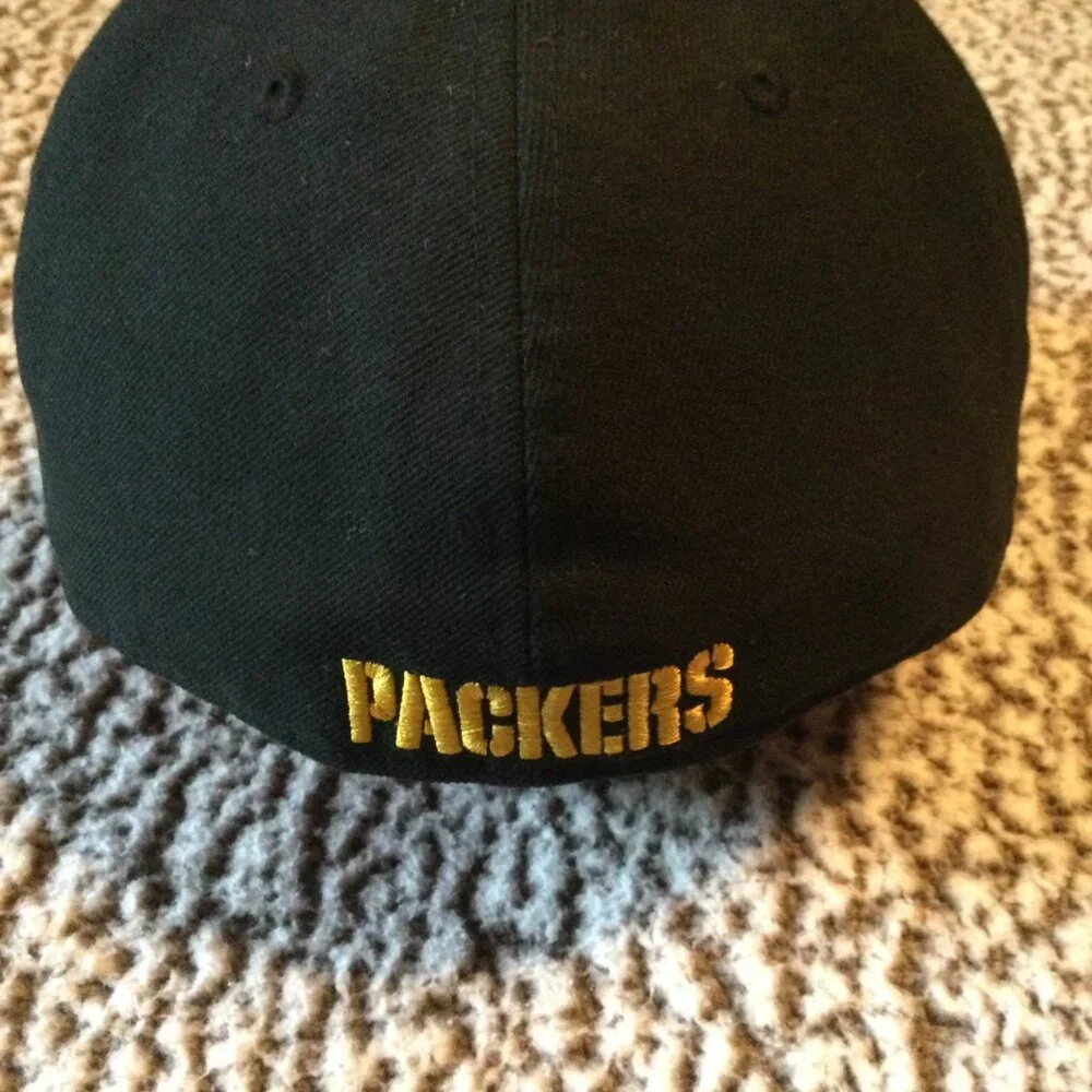 NFL Green Bay Packers Fitted NFL New Era 7 1/2 Black "PACKERS G LOGO" - Picture 3 of 4